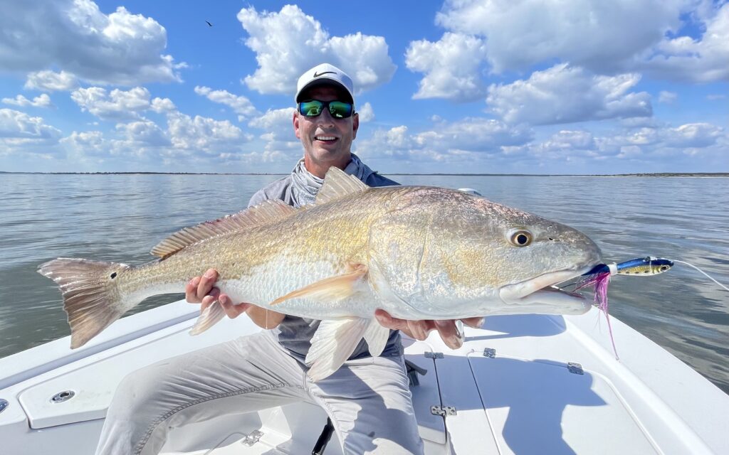 bull redfish on bucktails